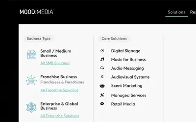 Mood Mega Menu Design & Development
