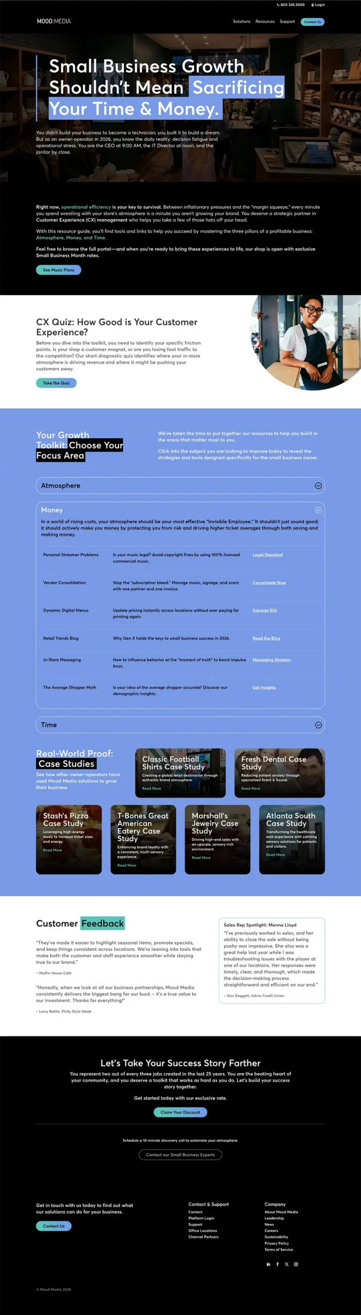 Mood Media campaign landing page
