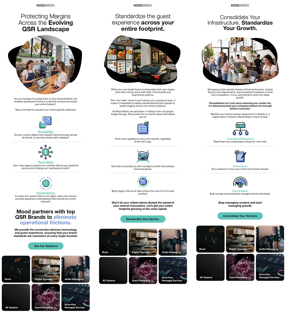Mood Media email design system example
