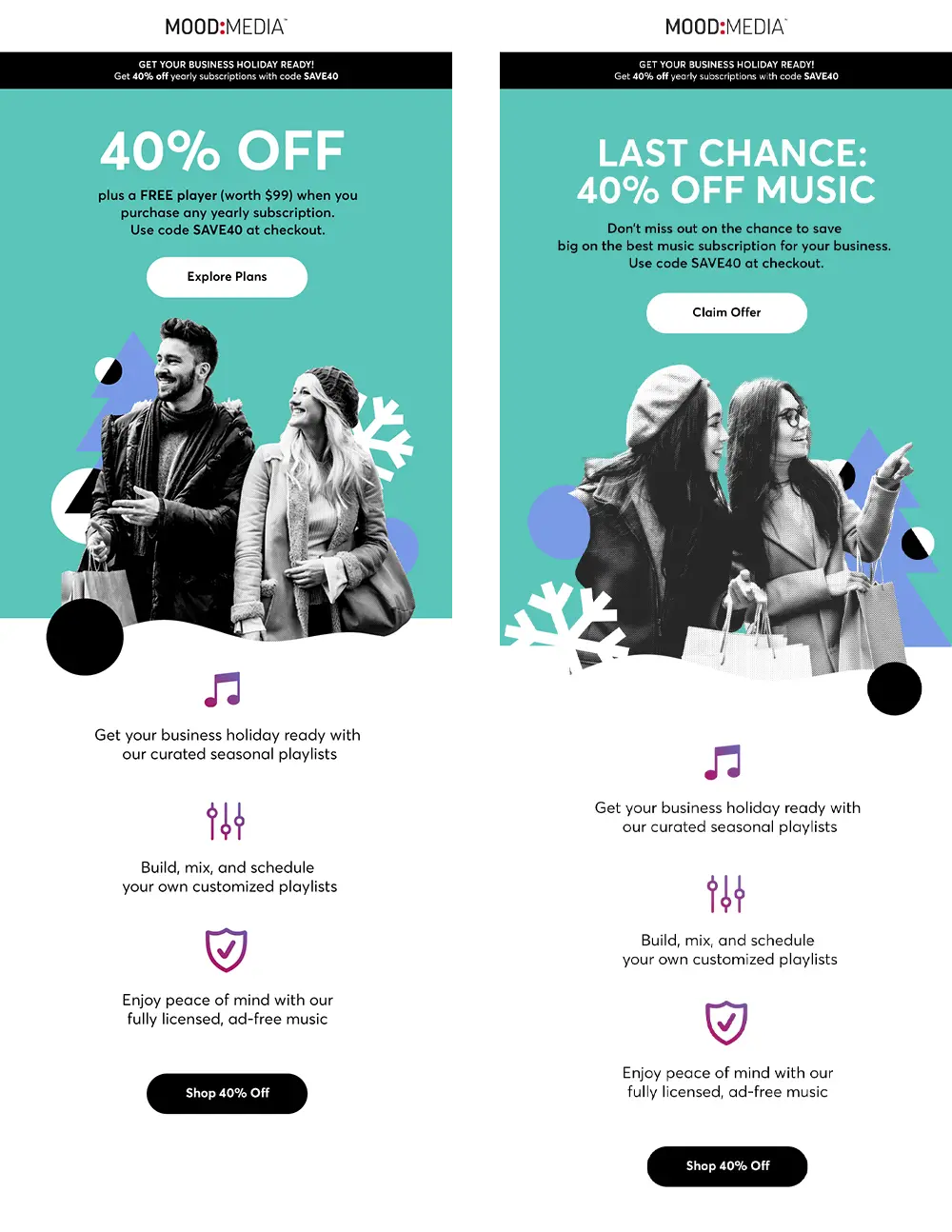 Mood Media Shop emails