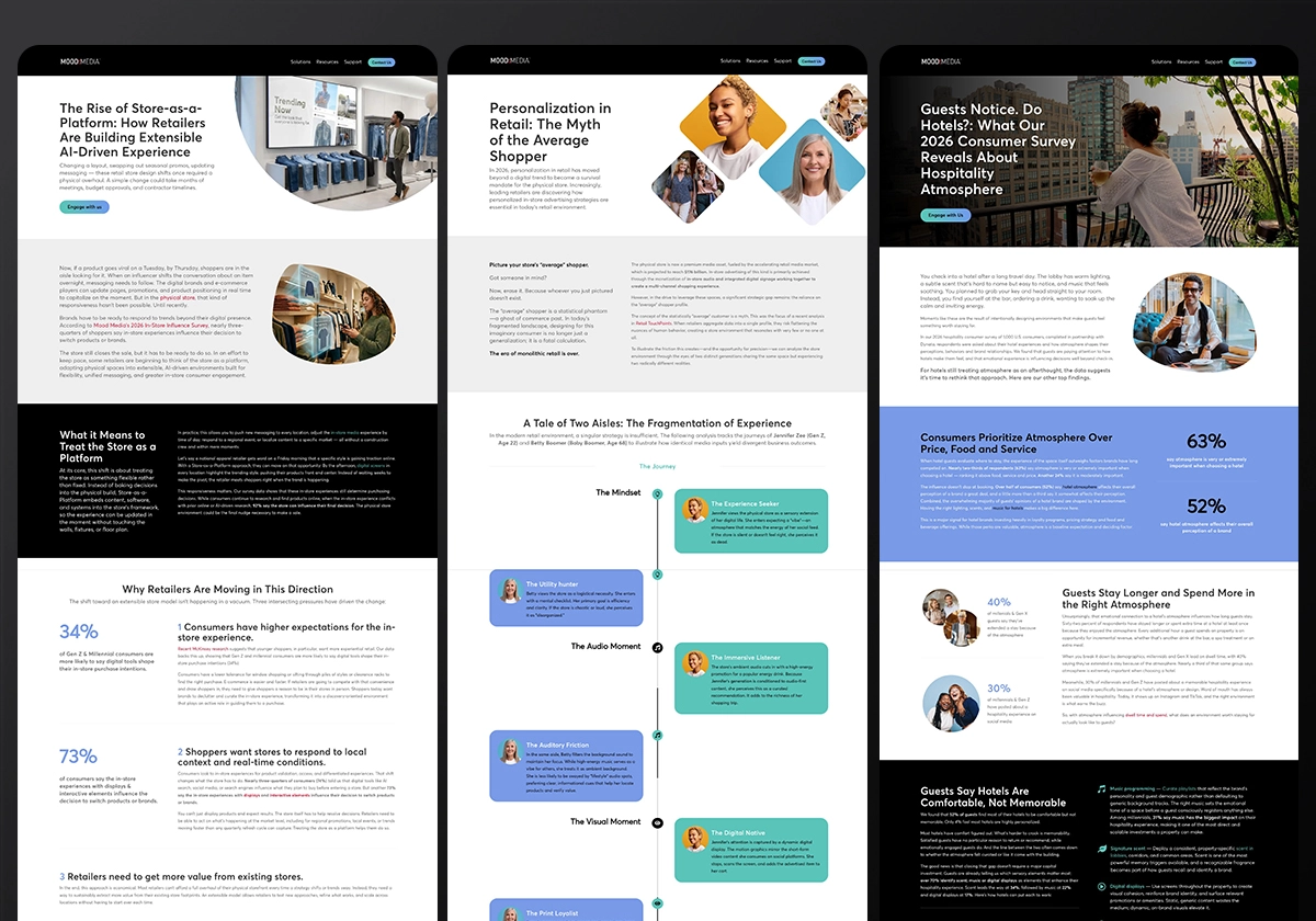 Mood Media Website Design System - Blog Pages