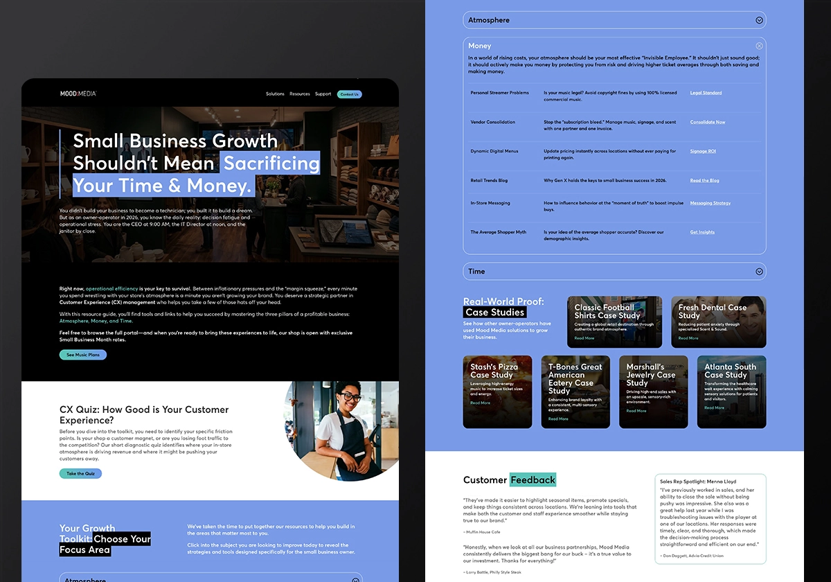 Mood Media Website Design System - Campaign Pages