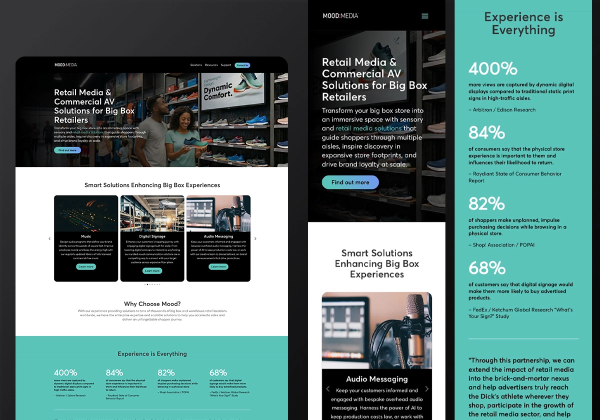 Mood Media Website Design System - Industry - Big Box
